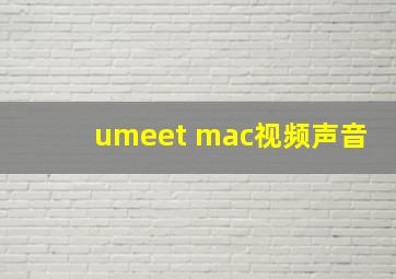 umeet mac视频声音